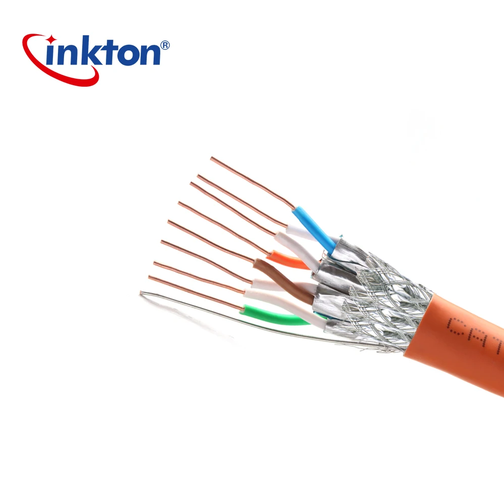 Inkton Лидер продаж Cat7 двойной Экранирование кабель Ethernet 10 Gigabit 750 мГц высокое