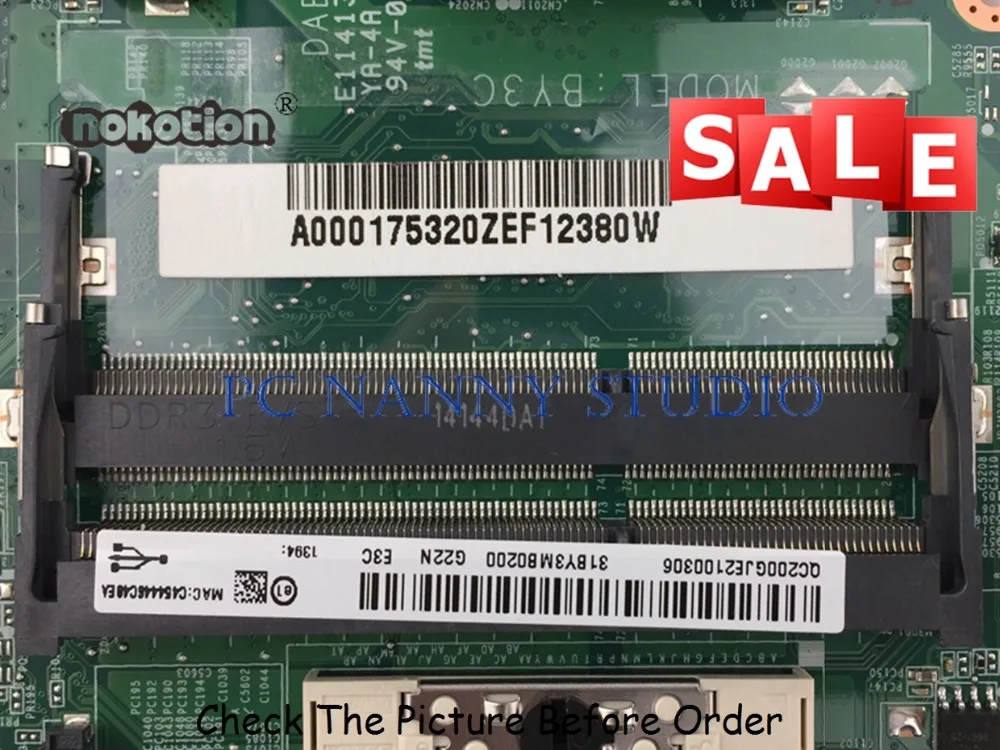 PCNANNY A000175320 DABY3CMB8E0 для toshiba Satellite L840 L845 материнская плата ноутбука HM76 DDR3