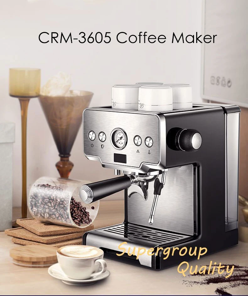 CRM3605 Эспрессо кофеварка Бытовая 15 бар полуавтоматическая Паровая молочная кофемашина