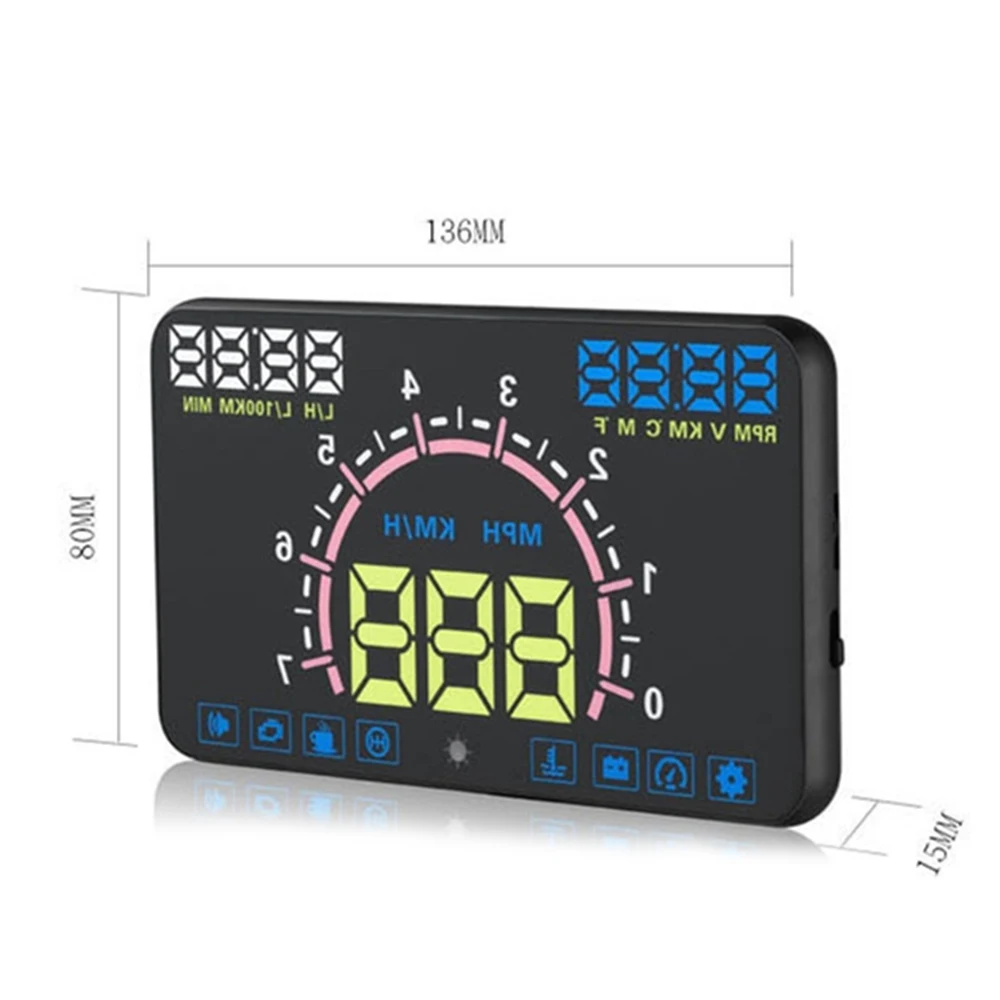 Проектор OBD2 II HUD с дисплеем Диагональ экрана 5 8 дюйма|Проекционный дисплей| |