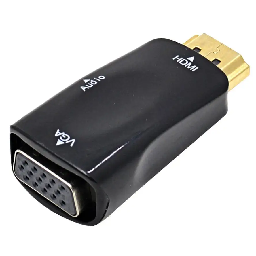 Конвертер HDMI в VGA адаптер разъема HDMI2VGA + аудиокабель для ПК компьютера ноутбука