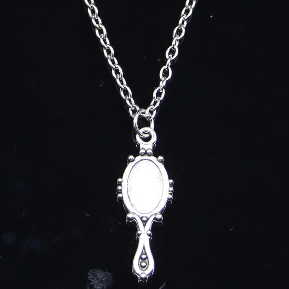 

20pcs New Fashion Necklace 27x10mm devil mirror Pendants Short Long Women Men Colar Gift Jewelry Choker