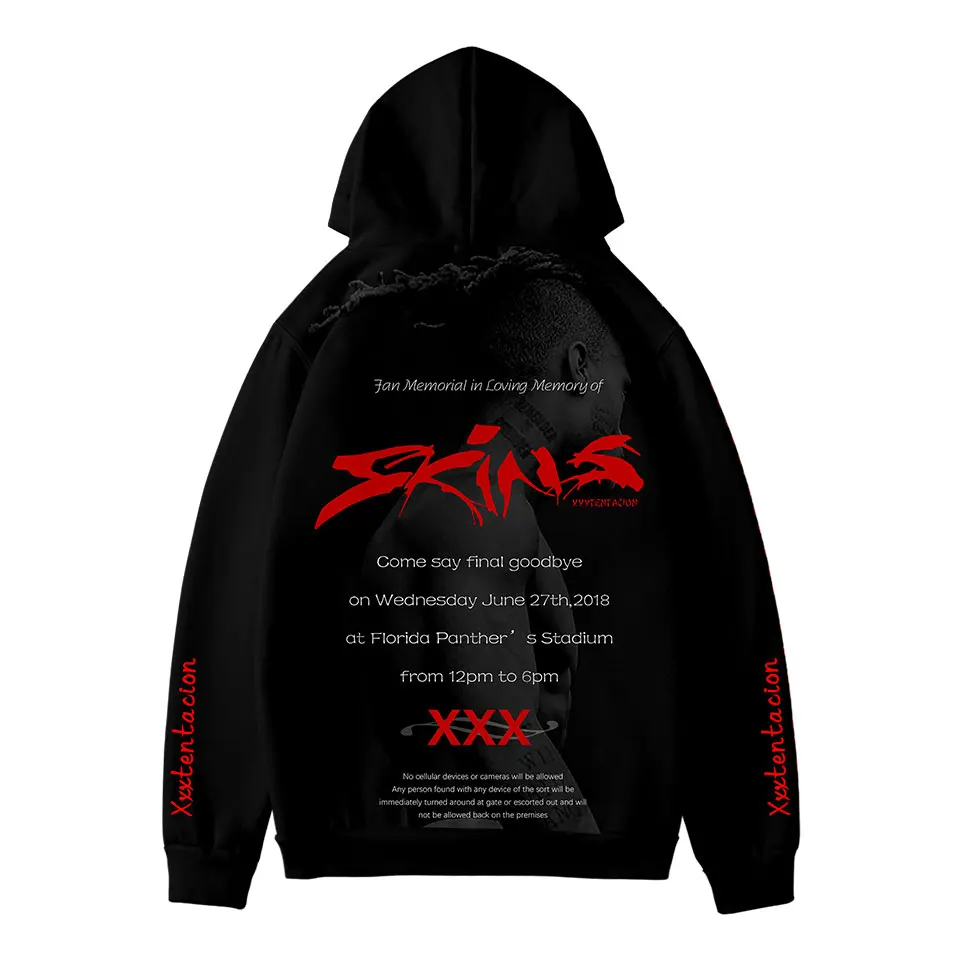 

High Quality XXXTENTACION Hoodie Men/Women Fashion Popular Hip Hop Hoodies Print XXXTENTACION Pullover Sweatshirt Hooded