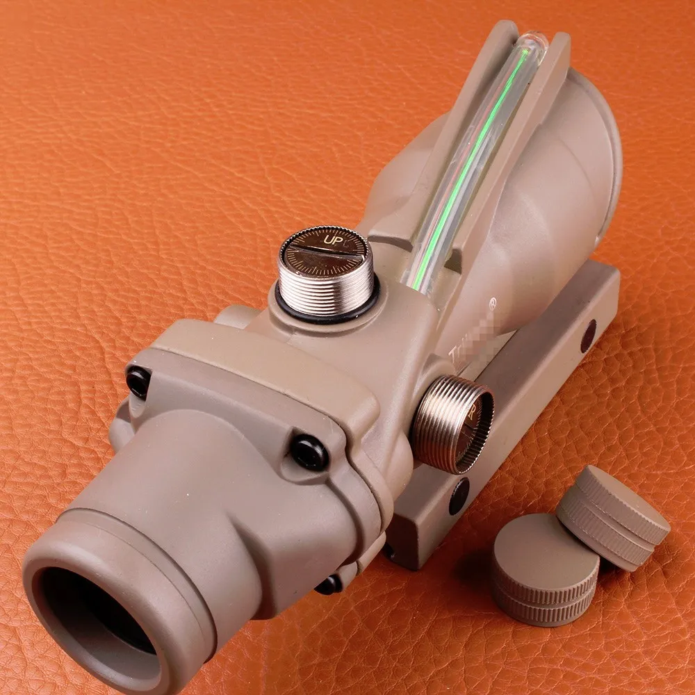 Ohhunt Охота Прицел ACOG 4X32 настоящий волоконный оптика красный зеленый с подсветкой шеврон стекло травление сетка тактический оптический прицел