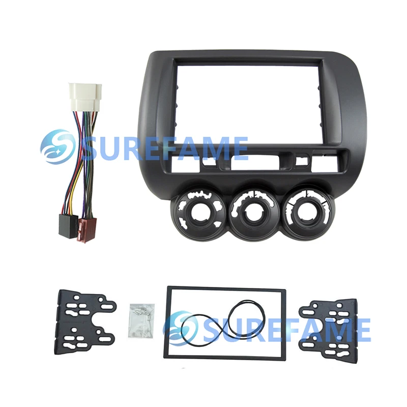 2Din радио фасции жгута антенны для Honda Jazz Fit 2002-2008(правое колесо) переходная пластина Лицевая панель Dash комплект стерео панель DVD адаптер