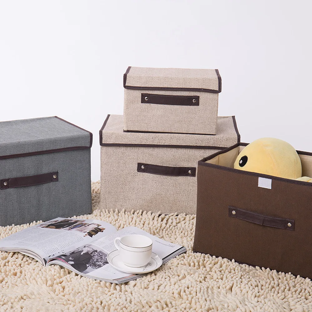 2 шт./компл. складное хранилище контейнер кубик Органайзер с крышкой и ручкой из