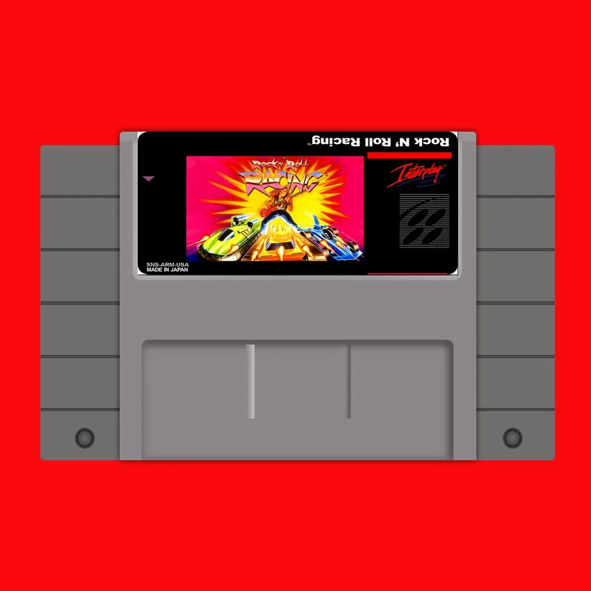 Рок-н-ролл гоночная 16 бит большой серый карточная игра для США NTSC игры |