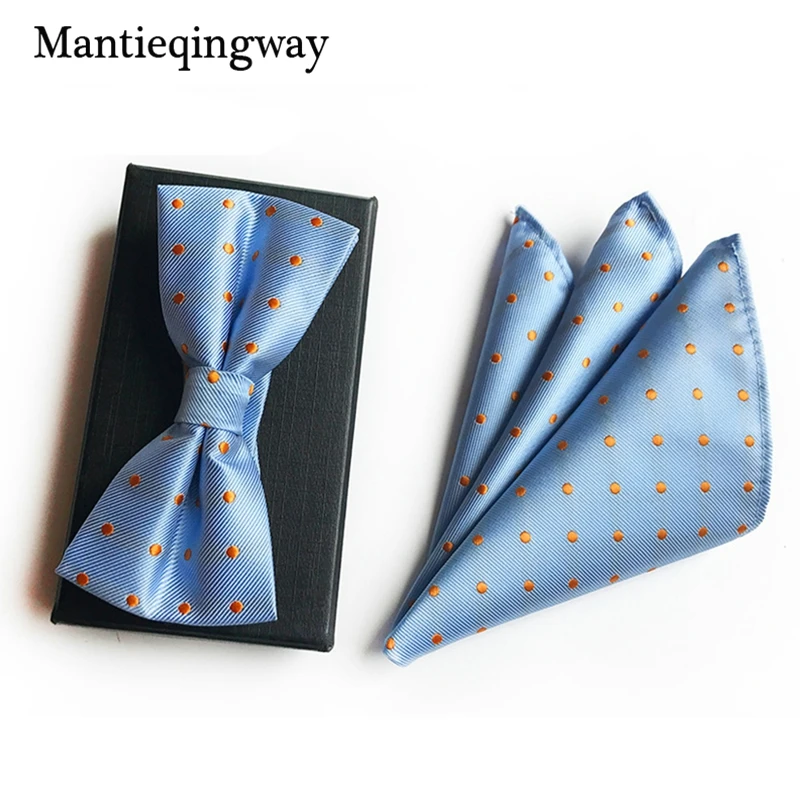 Mantieqingway полиэфир галстук для шеи набор деловых костюмов платок бантик в горошек