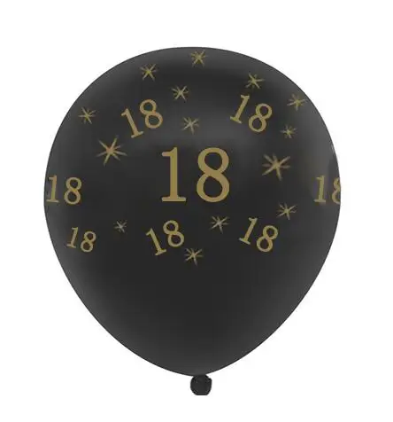 18 10 шт./лот, воздушные шары на день рождения с цифрой 18, 25, 30, 40, 50, 60 лет, для взрослых, с днем рождения, вечерние, цифровые, золотые, черные, латексные шары - Цвет: 18