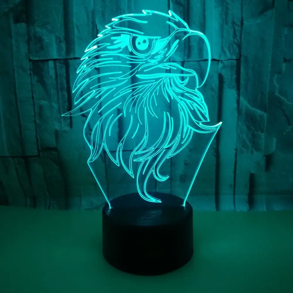 Птица 3d ночник 7 цветов прекрасный мультфильм детские игрушки сенсорный Led