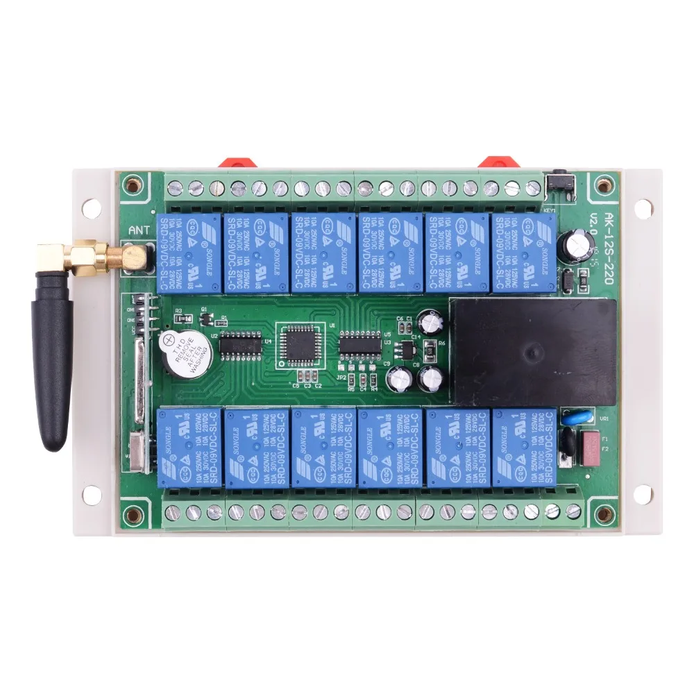 AC 110V 220V 250V 12 CH Пульт дистанционного управления переключатель освещения 12 каналов 10A реле 220V приемник промышленный уровень 12 кнопочный передатчик