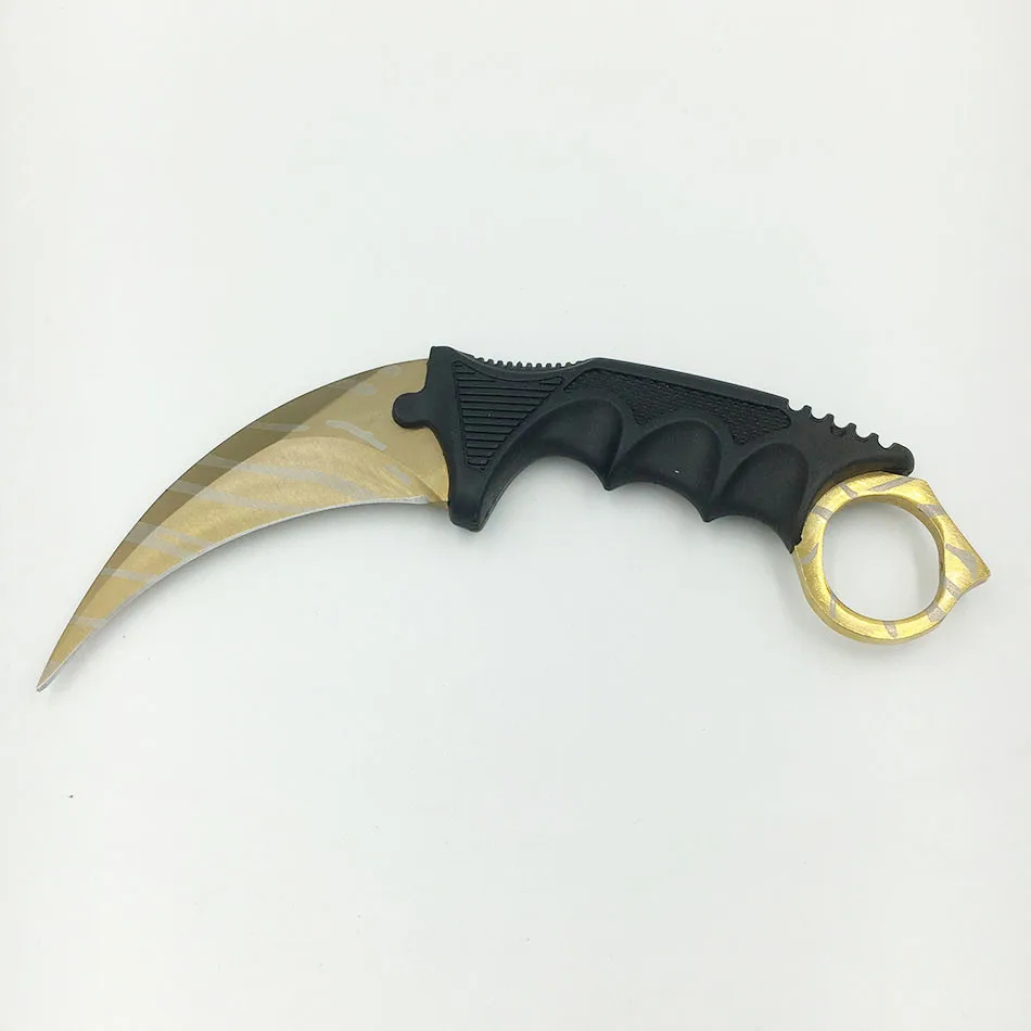 CS GO коготь счетчика удара Karambit нож заточить шеи нож с оболочкой золотой зуб тигра настоящая игра нож кемпинг