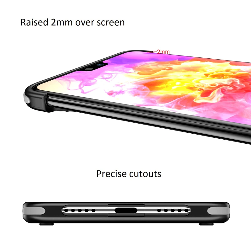 Металлический чехол с подушкой безопасности OATSBASF для huawei p30 6 1 дюйма Роскошный P30
