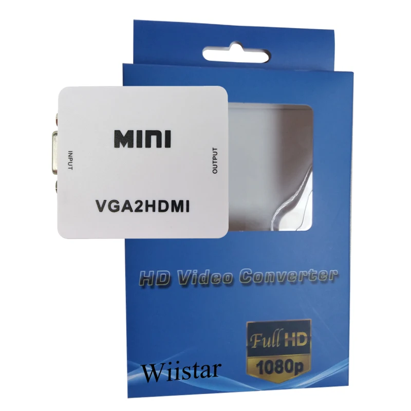 Мини преобразователь из VGA в HDMI поддержка 720p 1080p VGA2HDMI с аудио для ПК ноутбука HDTV
