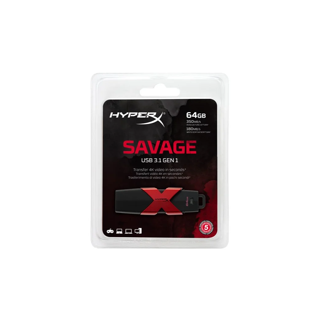 HyperX 64 GB 3 0 (3 1 Gen 1) usb type-A Разъем 350 МБ/с./с крышка Черный Красный | Компьютеры и офис