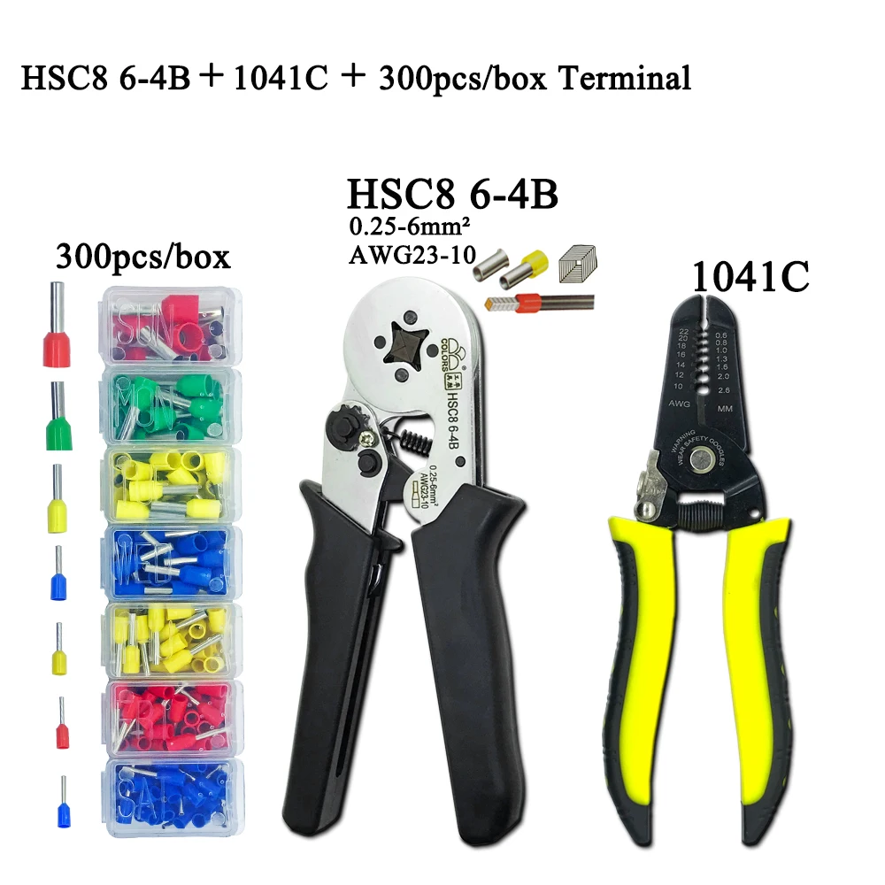  Electrician Pliers Junction Box Mini Tool Kit HSC8 6 4 0.25 6mm2 23 10AWG Crimping Wire Stripping:10 24awg 0.2 6.0mm2|Плоскогубцы| |