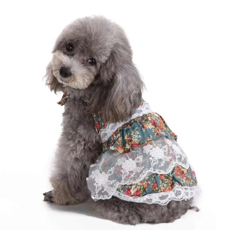 Одежда для маленьких собак платья в горошек чихуахуа Весенняя стильная одежда