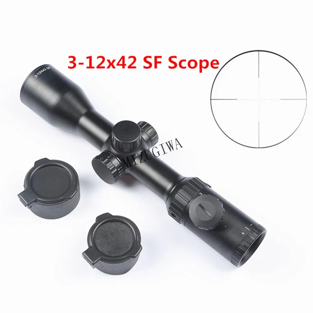Tactical Rifle Scope 3-12x42 SF Magnification Sight Mil-Dot Reticle Red Green illumination Adjustable Objective Lens Hunting |