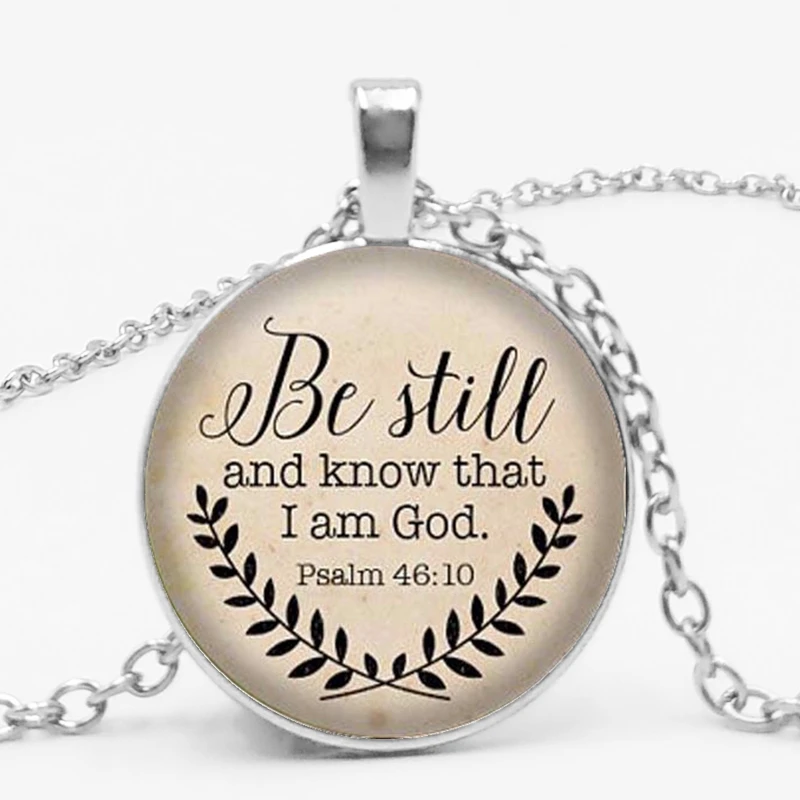 Библии Подвеска со стихом 'до сих пор и знайте что я' кулон пс 46:10 Цитата