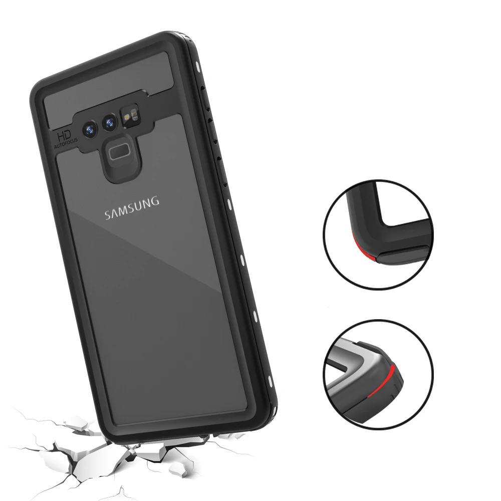Плавательный IP68 водонепроницаемый фонарь для погружения в воду чехол Samsung Galaxy Note