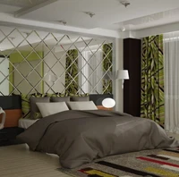 luxury beveled mirror tiles decorationmirror for bed background in the bedroom