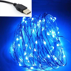 5 в USB светодиодные гирлянды 5 м 10 м 50100led открытый теплый белыйRGB силивер медная проволока Рождество фестиваль свадебные вечерние украшения