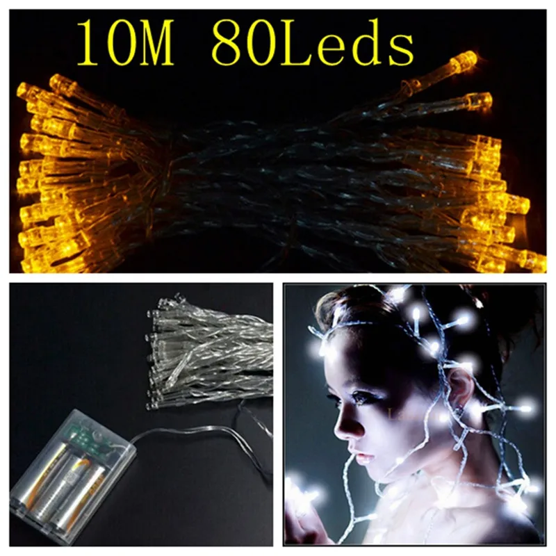 Светодиодная гирлянда на батарейках 10 м 80 светодиодов|light electric guitar strings|string