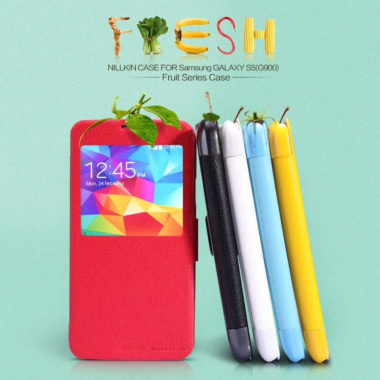 Кожаный чехол NILLKIN Fresh Series для GALAXY S5 G900 кожаный чехол-книжка + розничная упаковка