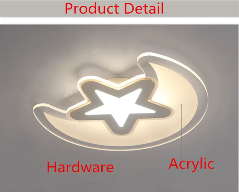 Ultra-thin modern minimalist led star-moon bedroom ceiling lamp creative boy girl baby child room lights 110V 220V | Лампы и освещение