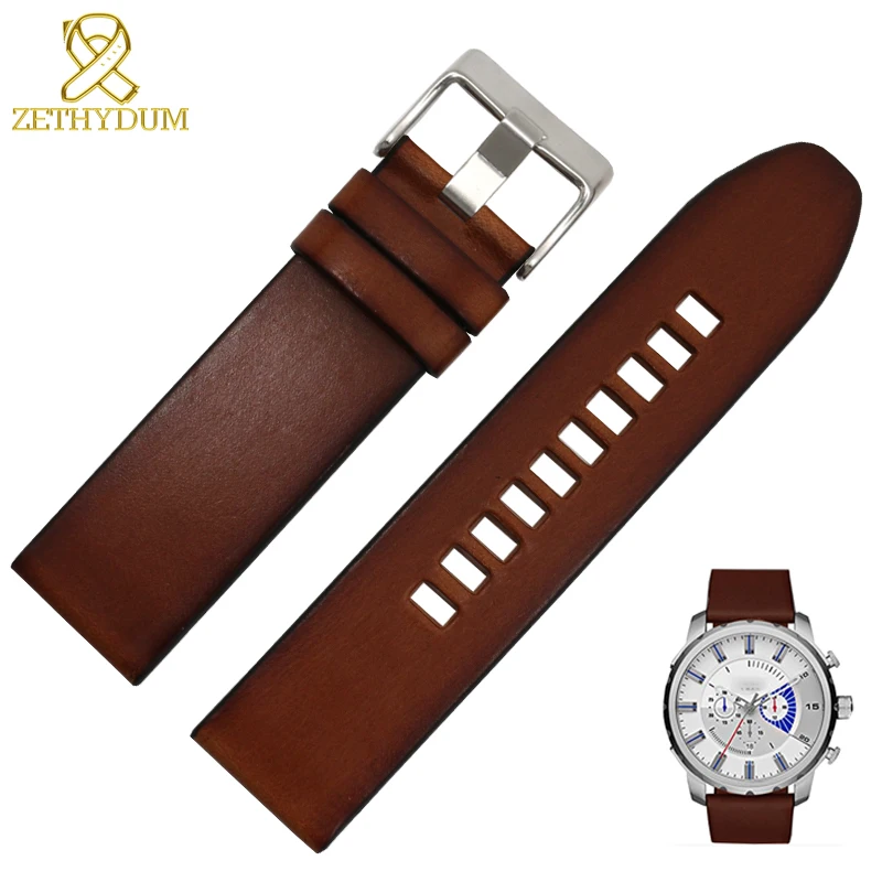 Genuine leather bracelet 24mm 26mm watchband for diesel watch strap wristwatches band DZ4283 DZ7334 DZ7263 DZ4281 DZ4318 | Наручные часы