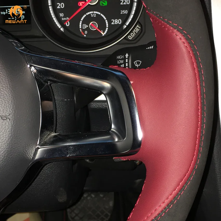Винно красный кожаный черный замшевый чехол MEWANT для Volkswagen Golf 7 GTI R MK7 VW Polo Scirocco 2015