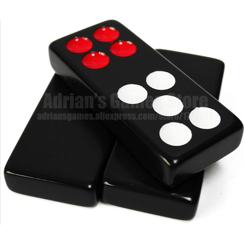 Черный домино 32шт Pai Gow Dominoes настольные игры и 2 кубики настольная игра Domino Board Game |