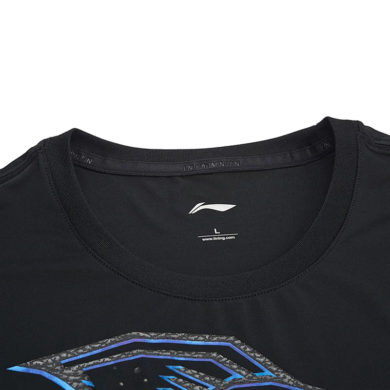 Мужская серия Li Ning бадминтон дышащие спортивные футболки из 81% полиэстера 19%