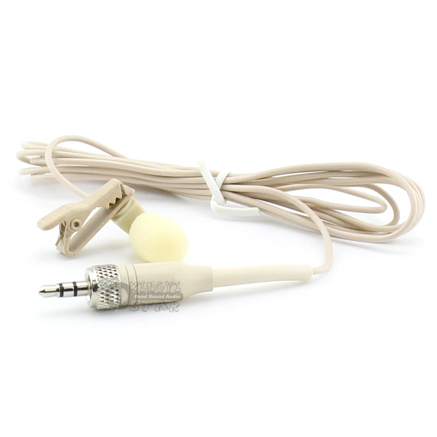 Конденсаторный микрофон петличный бежевого цвета с зажимом для галстука штекер 3