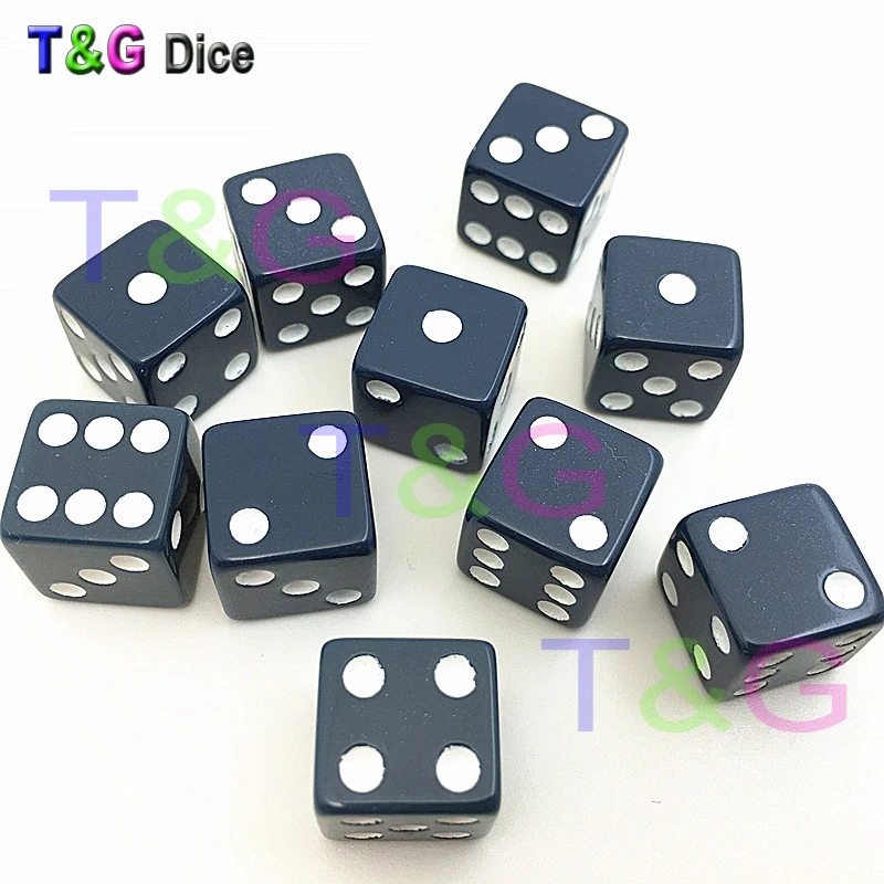 10PCS 12MM High Quality Dice Marbled Transparent Solid Glitter effect in square corners Plastic cube d6 Gambling