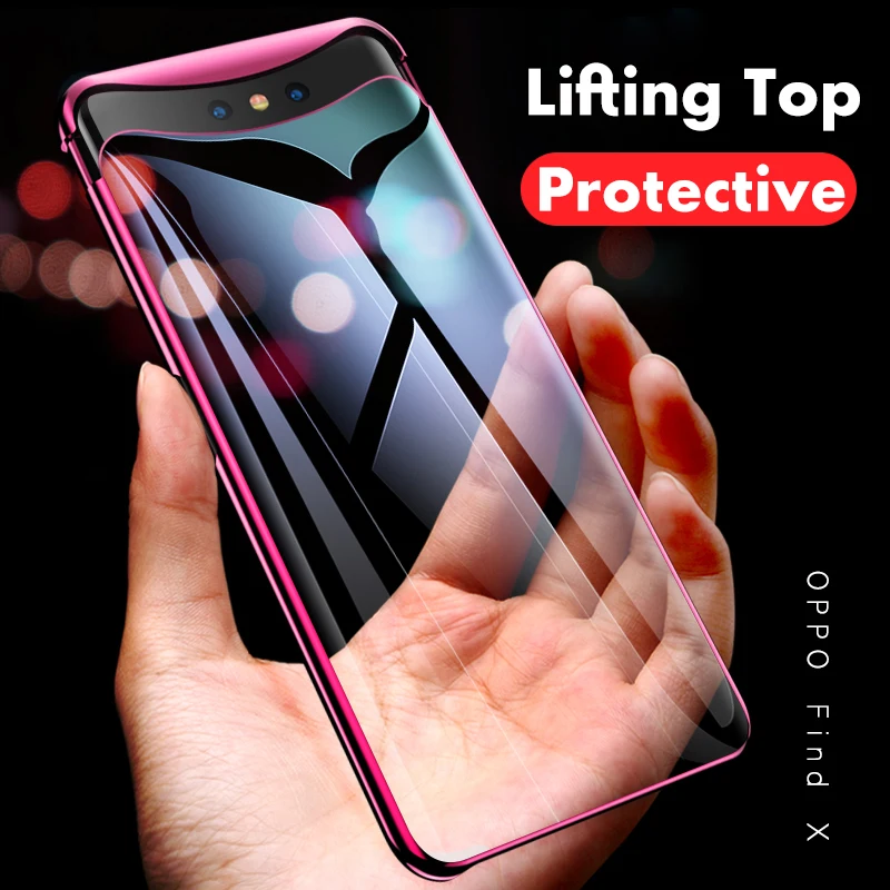 ADKO Color Gradient Case For Oppo Find X Plating Electroplated Glossy Slim Clear Transparent Hard Back Cover |