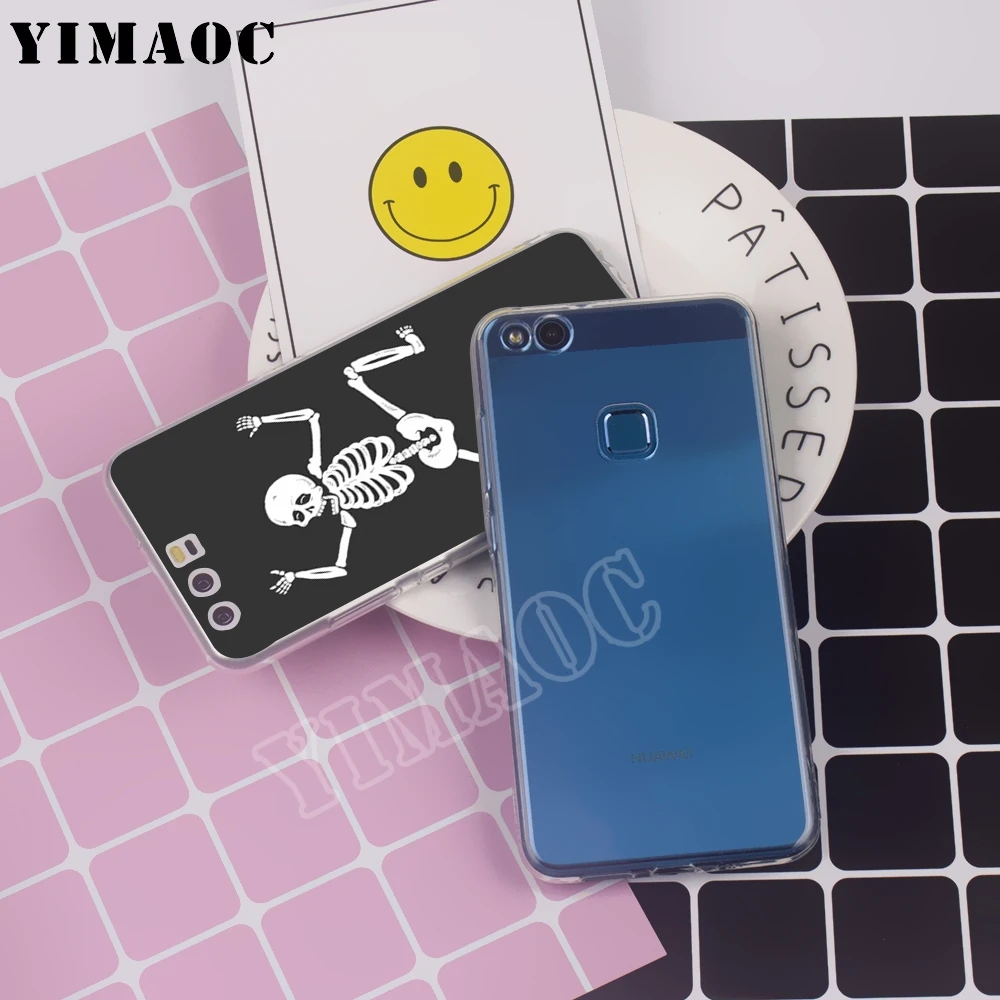 Мягкий чехол-Скелетон YIMAOC для Huawei Honor 6A 7X 7A Pro 8C Mate 10 Note 9 Lite Y6 Y9 Y7 Prime 2018 |
