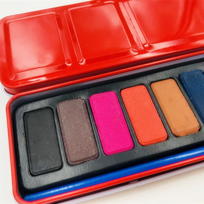 

12 Colors Solid Watercolor Paint With Paintbrush Bright Color Painting Pigment Set For Student Art Supplies Gouache Paint Set