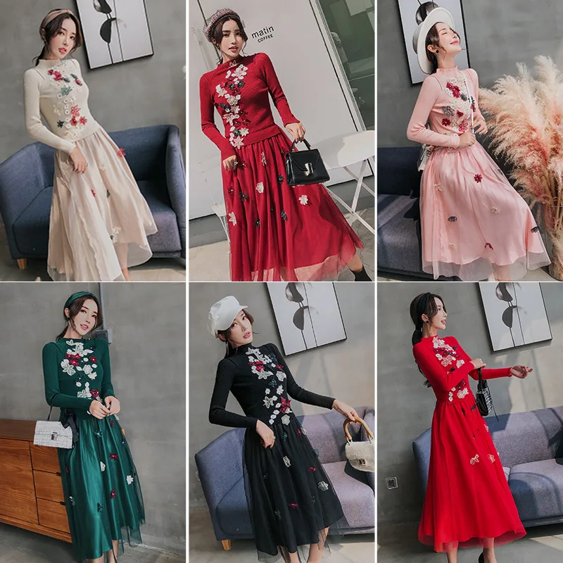 Dress Women 2018 Casual New Nylon Dresses Loose Full Stand Empire G420-C Vestidos Femininos | Женская одежда