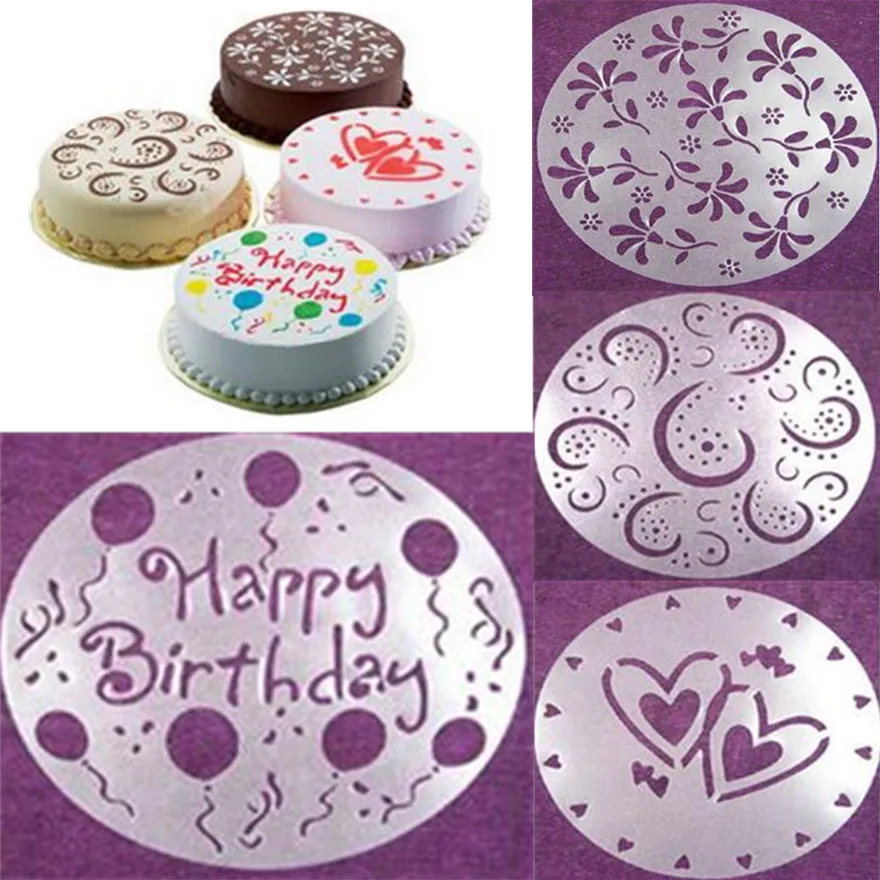 Экологичная форма для торта 4 шт./компл. стильные трафареты дня рождения пекарня