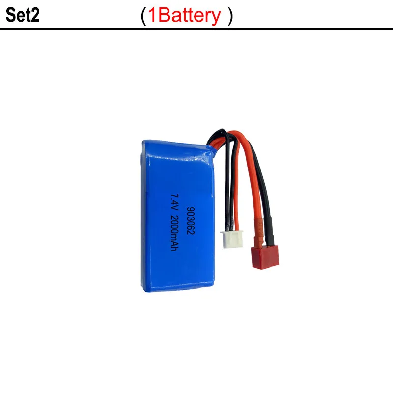Set2 Высокое качество 7,4 в 2000 мАч 2S Lipo Батарея для WLtoys A959-B A969-B A979-B K929-B RC пустыни для грузовых автомобилей, обновление Запчасти Батарея - Цвет: Set2