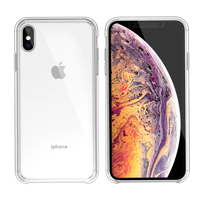 1:1 Официальный Стиль Прозрачный чехол для телефона для iPhone 8 7 6 6s Plus HD прозрачный противоударный чехол для iPhone X Xr Xs Max - Цвет: Transparent
