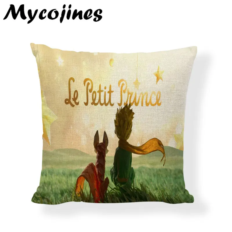 Чехол для подушки Little Prince 45x45 см льняная декоративная наволочка с принтом лисы
