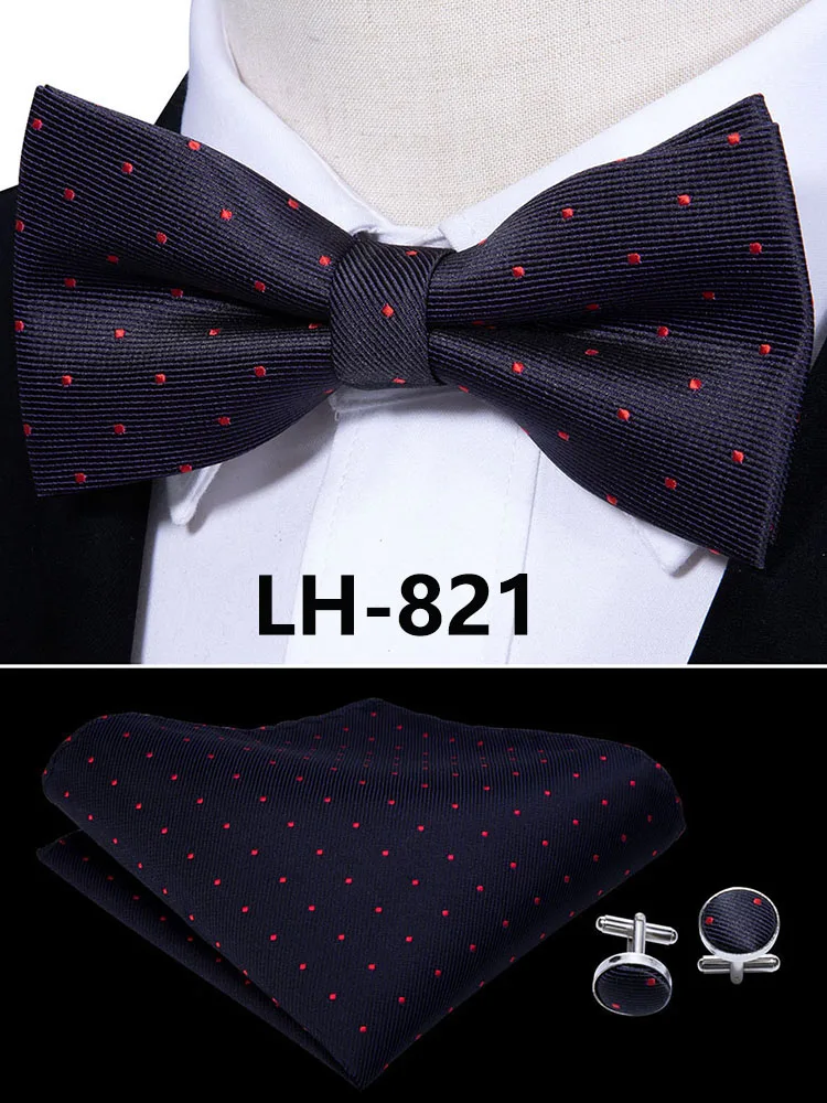 LF-803 Barry.Wang, модные мужские галстуки-бабочки из шелка, белые галстуки-бабочки Пейсли для мужчин, Свадебные вечерние галстуки для жениха, подарок для мужчин - Цвет: LH-821