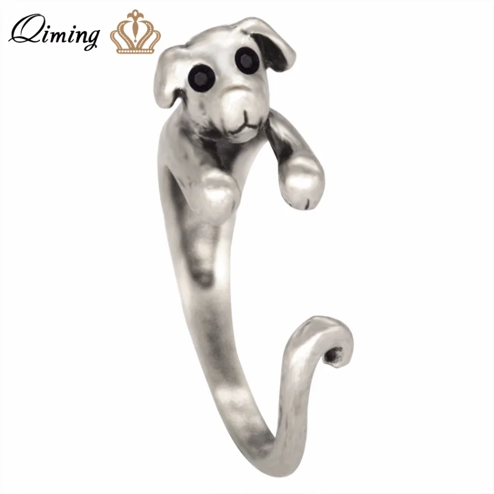 QIMING 1 шт. ручной работы 3D для женщин с принтом животных девочек кольцо старинная