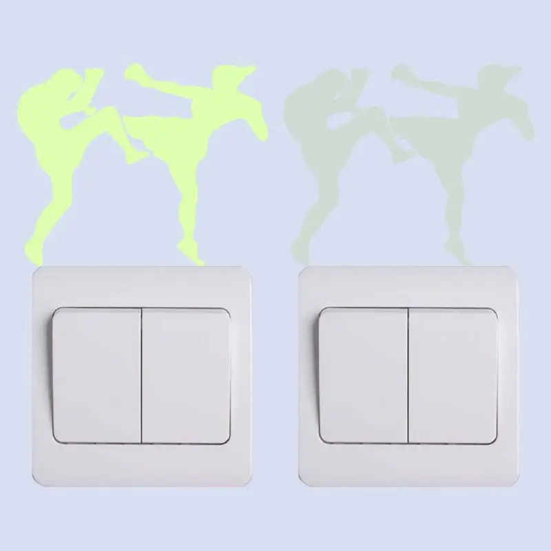 Кикбоксинг Боевая светящаяся наклейка с темным переключателем модная