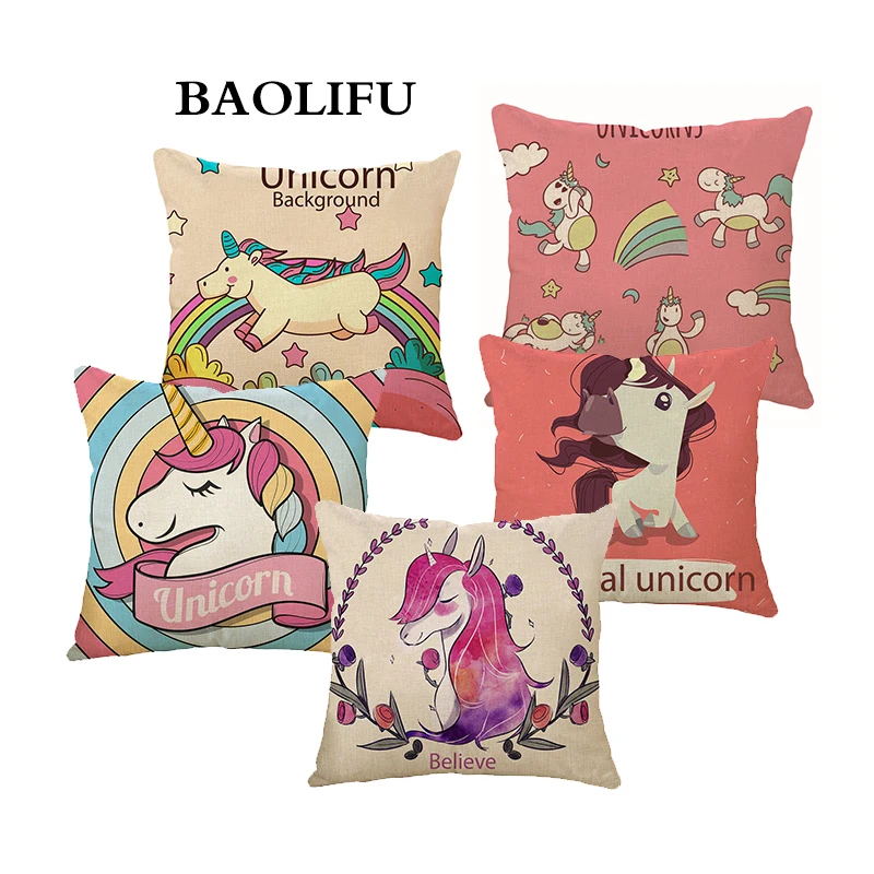 BAOLIFU в виде единорога из мультфильма чехол для подушки с изображением животных