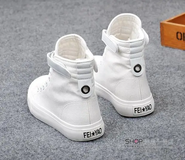 

2019 Spring New Fashion High Top Sneakers Womens Canvas Shoes Women Casual Shoes White Lace Up Flats Trainers Chaussure Femme