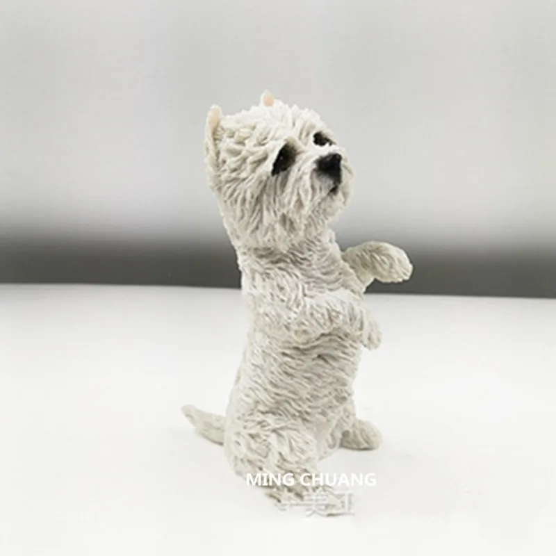 Симпатичная статуя щенка имитация West Highland White Terrier творческое искусство полимер