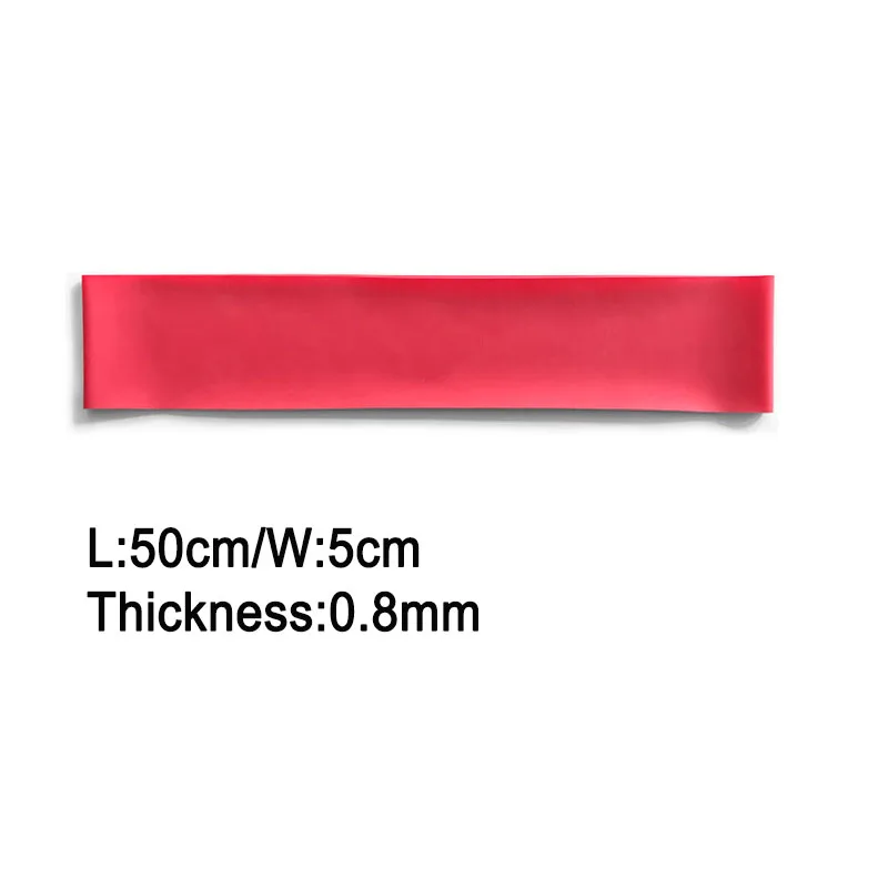 RB-Red500x50x0-8 1 шт. эластичные резинки для упражнений, йоги, пилатеса, тренировки, фитнеса, йоги, растягивающиеся веревки, 5 цветов - Цвет: RB-Red500x50x0-8